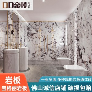 佛山寶工廠格麗巖板別墅客廳柔光亮光連紋巖板法式衛(wèi)生間廚房墻