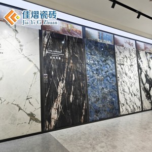 1500x3000X9mm亮光別墅酒店會所大堂背景墻墻面護墻板大理石巖板